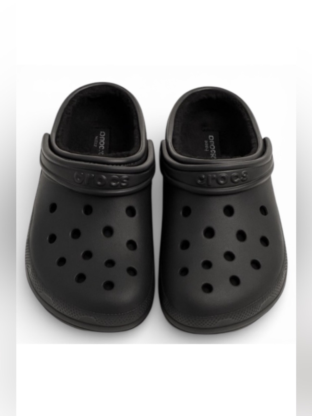 Cozy Fleece Lined Crocs Black Winter Clogs Warm Comfort W11 M9